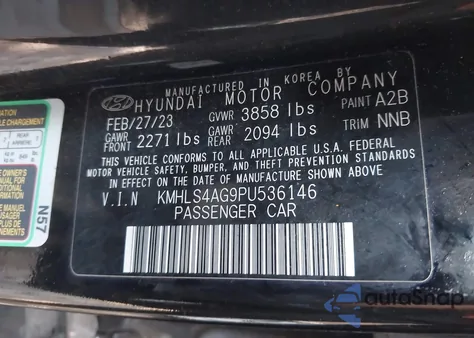 2023 Hyundai Elantra Sel from USA, damaged, VIN KMHLS4AG9PU536146